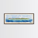 Dhigurah Island, Maldives Watercolor Print, Vacation Gift, Maldives Wall Art, Beach Painting, Beach Decor, Large Wall Art, Wood Frame Art