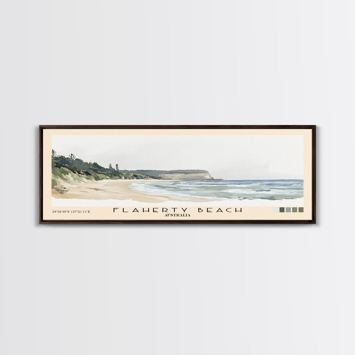Flaherty Beach, Australia Watercolor Print, Vacation Gift, Australia Wall Art, Beach Painting, Beach Decor, Large Wall Art, Wood Frame Art