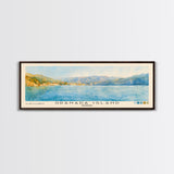 Granada Island, Granada Watercolor Print, Vacation Gift, Granada Wall Art, Beach Painting, Beach Decor, Large Wall Art, Wood Frame Art