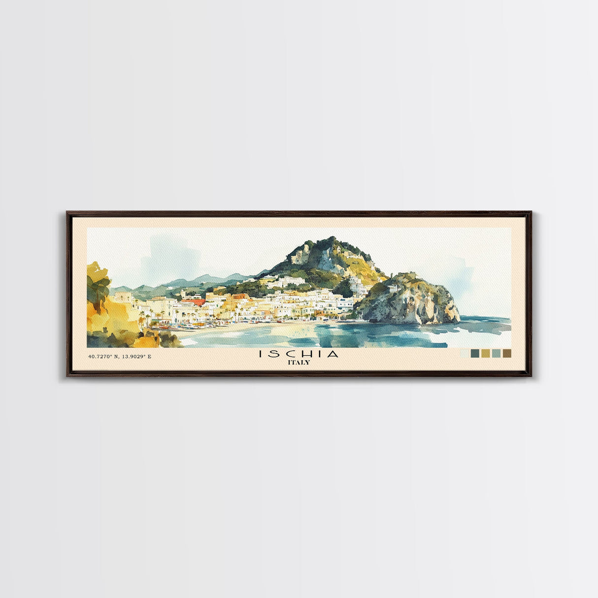 Ischia, Italy Watercolor Beach Print, Vacation Gift, Italy Wall Art, Beach Painting, Beach Decor, Beach Painting