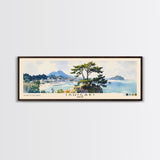 Ishigaki, Japan Watercolor Print, Vacation Gift, Japan Wall Art, Beach Painting, Beach Decor, Large Wall Art, Wood Frame Art