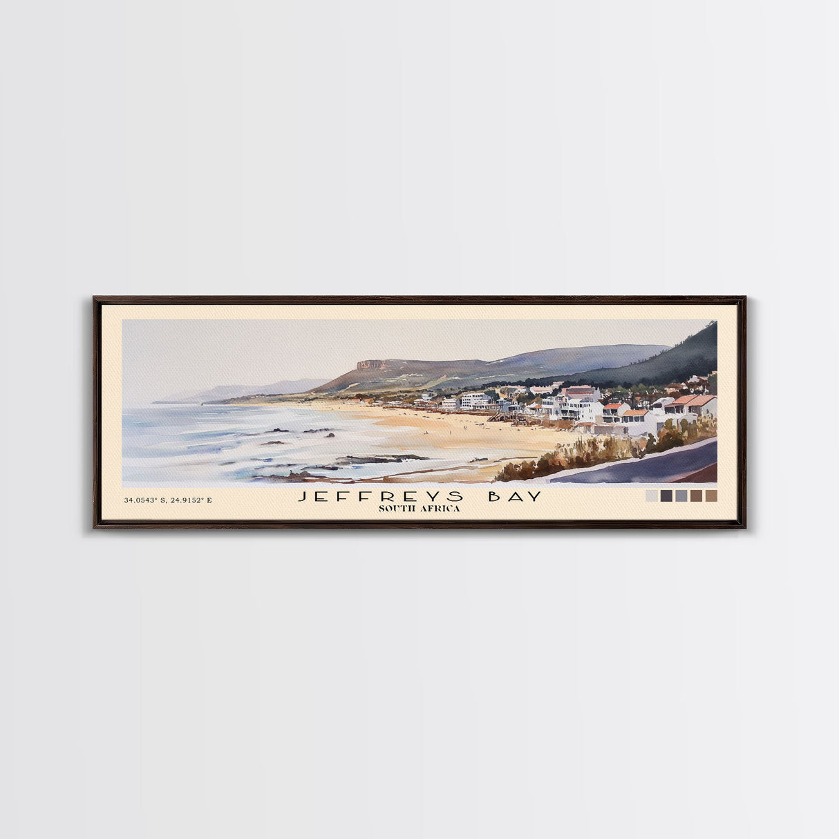 Jeffreys Bay, South Africa Watercolor Print, Vacation Gift, South Africa Wall Art, Beach Painting, Beach Decor, Large Wall Art, Wood Frame Art
