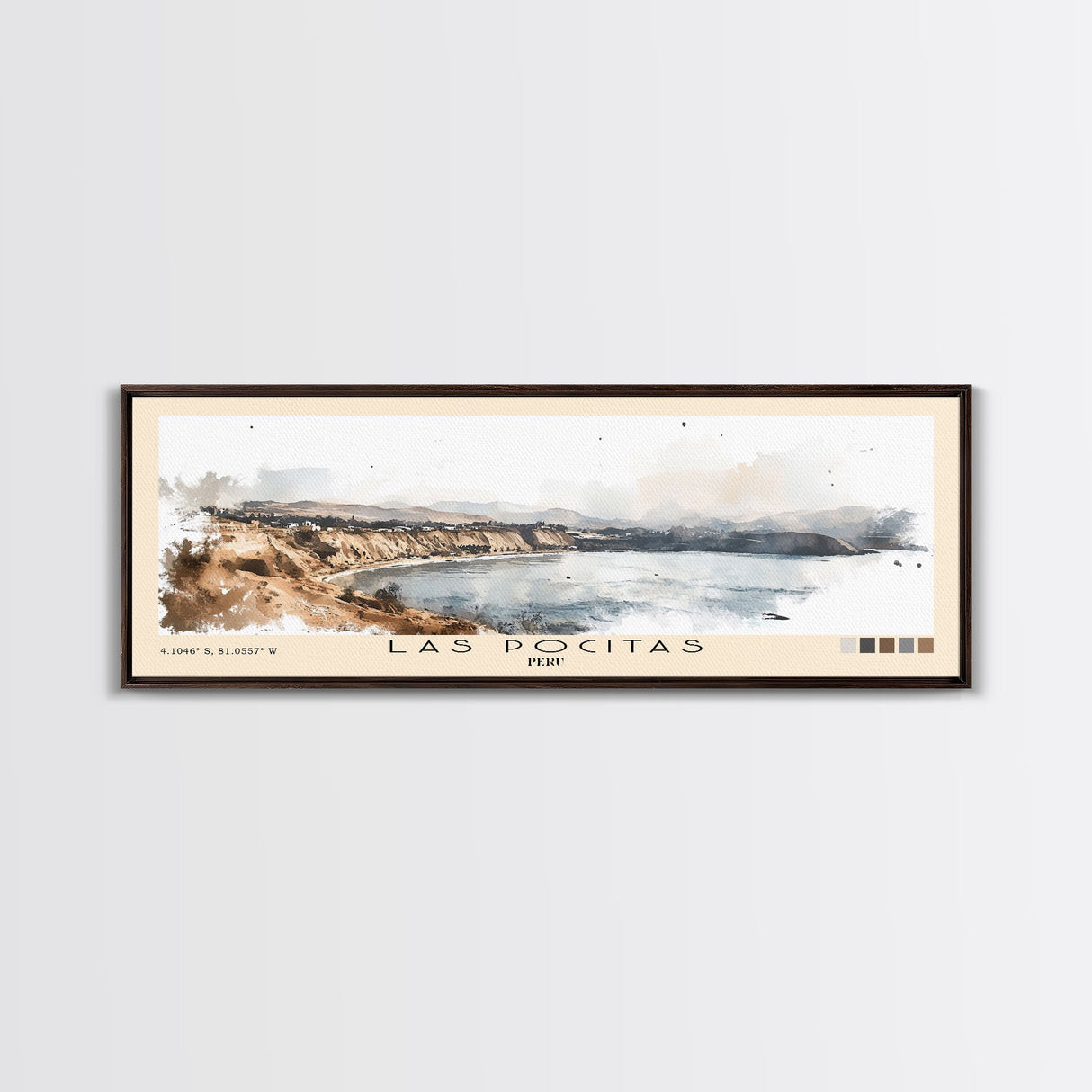 Las Pocitas, Peru Watercolor Beach Print, Vacation Gift, Peru Wall Art, Beach Painting, Beach Decor, Beach Painting