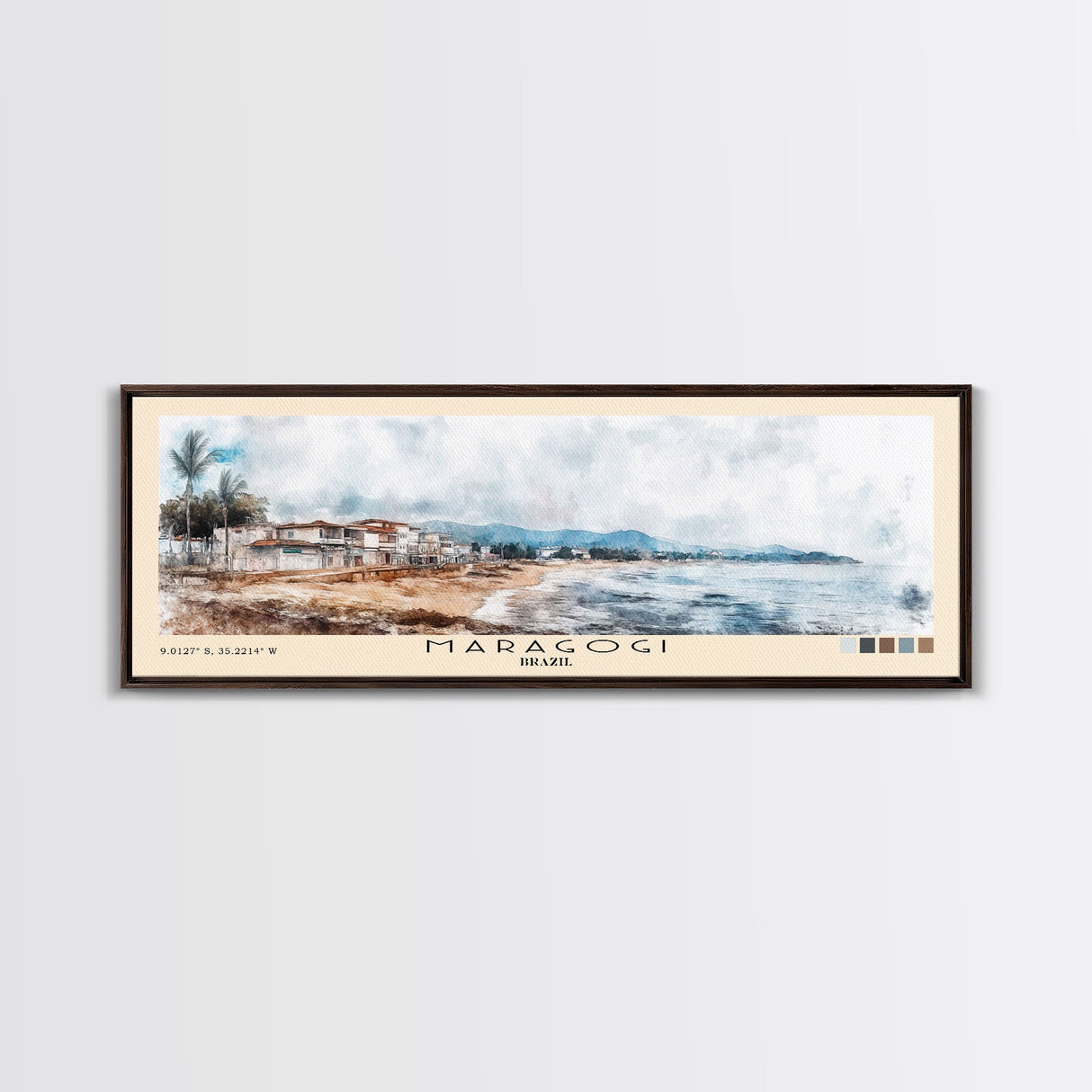 Maragogi, Brazil Watercolor Beach Print, Vacation Gift, Brazil Wall Art, Beach Painting, Beach Decor, Beach Painting