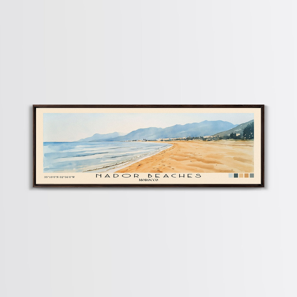 Nador Beaches, Morocco Watercolor Print, Vacation Gift, Morocco Wall Art, Beach Painting, Beach Decor, Beach Or Lakehouse Art