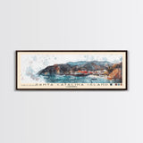 Santa Catalina Island, California Watercolor Beach Print, Vacation Gift, California Wall Art, Framed Canvas Print, Framed Beach Painting