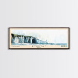 Étretat, France Watercolor Print, Vacation Gift, France Wall Art, Beach Painting, Beach Decor, Large Wall Art, Wood Frame Art