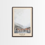 Banje, Croatia Watercolor Print, Vacation Gift, Croatia Wall Art, Beach Painting, Beach Decor, Large Wall Art, Wood Frame Art