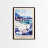 Boulders Beach, Cape Town, South Africa Watercolor Print, Vacation Gift, South Africa Wall Art, Beach Painting, Beach Decor, Large Wall Art, Wood Frame Art