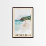 Brewer’s Beach, US Virgin islands Watercolor Print, Vacation Gift, US Virgin islands Wall Art, Beach Painting, Beach Decor, Large Wall Art, Wood Frame Art