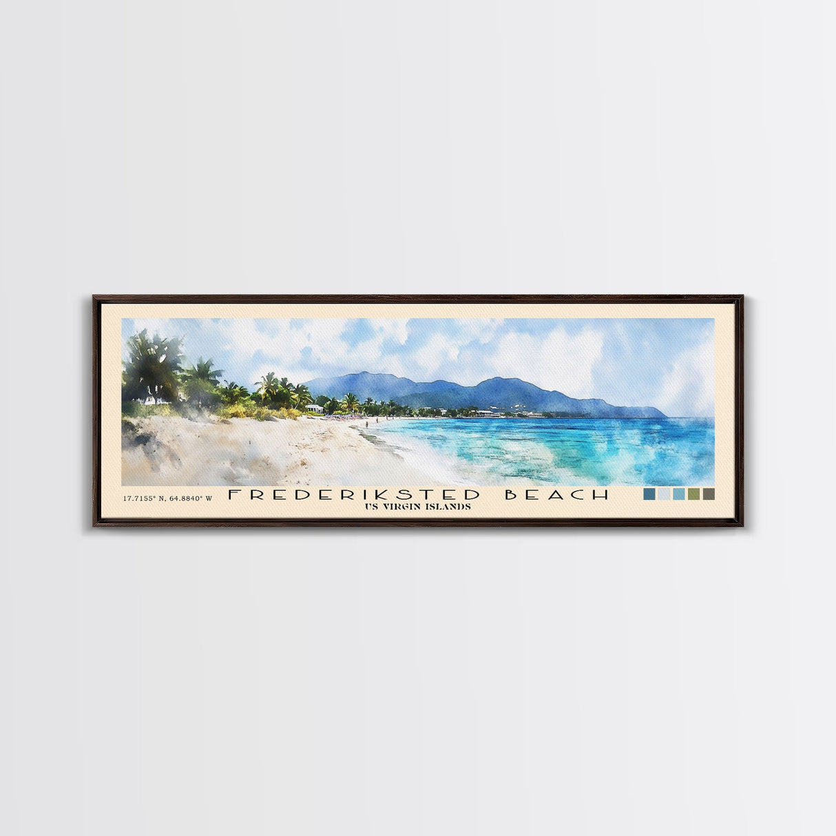 Frederiksted Beach, US Virgin islands Watercolor Beach Print, Vacation Gift, US Virgin islands Wall Art, Beach Painting, Beach Decor, Beach Painting