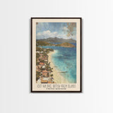 Jost Van Dyke, British Virgin Islands , United Kingdom Watercolor Beach Print, Vacation Gift, United Kingdom Wall Art, Beach Painting, Beach Decor, Beach Painting