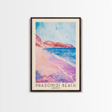 Prasonisi Beach, Greece Watercolor Beach Print, Vacation Gift, Greece Wall Art, Beach Painting, Beach Decor, Beach Painting