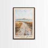 Rangitoto Island, New Zealand Watercolor Beach Print, Vacation Gift, New Zealand Wall Art, Beach Painting, Beach Decor, Beach Painting