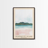 Silhouette Island, Seychelles Watercolor Print, Vacation Gift, Seychelles Wall Art, Beach Painting, Beach Decor, Large Wall Art, Wood Frame Art