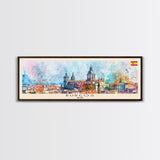 Burgos Spain Wall Art, Panoramic Travel Poster, Panoramic Framed Canvas Print, City Wall Art, Wall Hanging Home Decor, Travel Art
