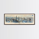 Kostroma Russia Panoramic Travel Poster, Framed Canvas Print or Metal Wall Art, Travel Art, Home Decor, Panoramic Painting, Midcentury Art