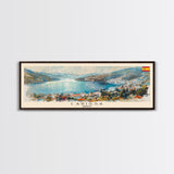Larissa Greece Wall Art, Panoramic Travel Poster, Panoramic Framed Canvas Print, City Wall Art, Wall Hanging Home Decor, Travel Art