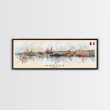 Nantes France Travel Print Wall Art, Panoramic City Art, Travel Art, Wall Decor, Vacation Gift, Framed Canvas Print Or Metal Art