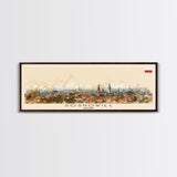 Sosnowiec Poland Panoramic Travel Poster, Framed Canvas Print or Metal Wall Art, Travel Art, Home Decor, Panoramic Painting, Midcentury Art