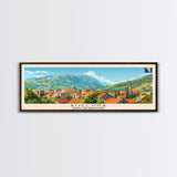 Bijeljina Bosnia Panoramic Travel Poster, Framed Canvas Print or Metal Wall Art, Travel Art, Home Decor, Panoramic Painting, Midcentury Art