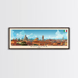 Bologna Italy Wall Art, Panoramic Travel Poster, Panoramic Framed Canvas Print, City Wall Art, Wall Hanging Home Decor, Travel Art