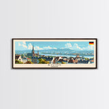 Bonn Germany Travel Print Wall Art, Panoramic City Art, Travel Art, Wall Decor, Vacation Gift, Framed Canvas Print Or Metal Art
