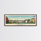 Cambridge United Kingdom Travel Print Wall Art, Panoramic City Art, Travel Art, Wall Decor, Vacation Gift, Framed Canvas Print Or Metal Art