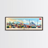 Eskisehir Turkey Panoramic Travel Poster, Framed Canvas Print or Metal Wall Art, Travel Art, Home Decor, Panoramic Painting, Midcentury Art
