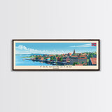 Fredrikstad Norway Travel Art, City Art, Framed Canvas Print or Metal Wall Art, Europe Travel Poster, Panoramic Wall Art, Extra Wide Wall Art