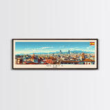 Getafe Spain Panoramic Travel Poster, Framed Canvas Print or Metal Wall Art, Travel Art, Home Decor, Panoramic Painting, Midcentury Art