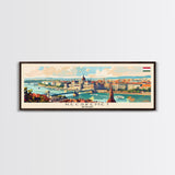 Kecskemet Hungary Wall Art, Panoramic Travel Poster, Panoramic Framed Canvas Print, City Wall Art, Wall Hanging Home Decor, Travel Art
