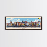 Kortrijk Belgium Travel Print Wall Art, Panoramic City Art, Travel Art, Wall Decor, Vacation Gift, Framed Canvas Print Or Metal Art
