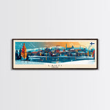 Lahti Finland Panoramic Travel Poster, Framed Canvas Print or Metal Wall Art, Travel Art, Home Decor, Panoramic Painting, Midcentury Art