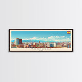 Mostoles Spain Panoramic Travel Poster, Framed Canvas Print or Metal Wall Art, Travel Art, Home Decor, Panoramic Painting, Midcentury Art