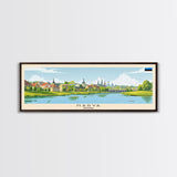 Narva Estonia Panoramic Travel Poster, Framed Canvas Print or Metal Wall Art, Travel Art, Home Decor, Panoramic Painting, Midcentury Art