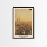Bochum Germany Travel Poster Framed Canvas Print, Wall Art, Home Decor, Travel Print, Autumn Scene, Modern Art, Original Art
