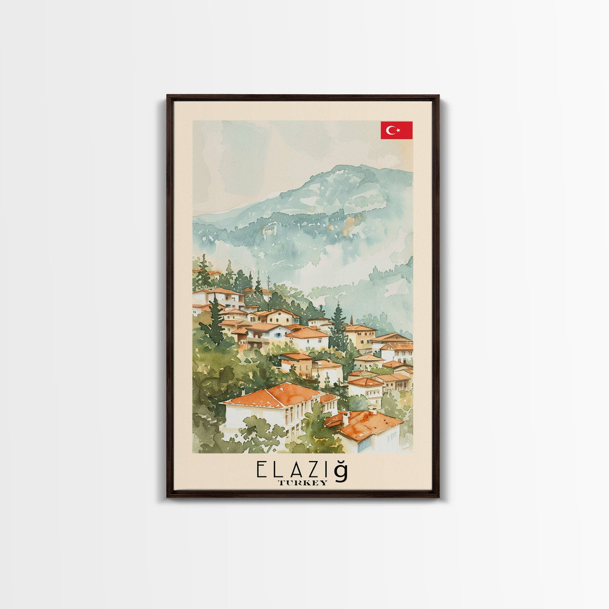 Serene Elazığ, Turkey Framed Canvas Print. Picturesque Wall Art for Living Room or Bedroom Decor, Beautiful Travel Poster.