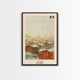 Iasi Romania Winter Scene Art Print, Stunning Canvas Print for Seasonal Home Decor, Travel Poster for Living Room Wall Art, Romanian Cityscape