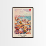 Istanbul Turkey Bosphorus Art Print, Beautiful Canvas Print for Home Decor, Travel Poster for Living Room Wall Art, Turkish Cultural Scene