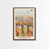 Jyvaskyla Finland Scenic Waterfront, Framed Canvas Print, Travel Poster, Nordic Wall Art, Living Room Decor, Peaceful Landscape, Home Tranquility