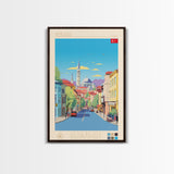 Ankara Turkey Travel Poster Framed Canvas Print, Midcentury Modern Art, Pop Art Wall Decor, Home Decor, Vacation Gift, Living Room Art