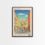 Bratislava Slovakia Travel Poster Framed Canvas Print, Midcentury Modern Art, Pop Art Wall Decor, Home Decor, Vacation Gift, Living Room Art