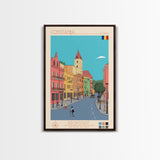 Constanta Romania Travel Poster Framed Canvas Print, Midcentury Modern Art, Pop Art Wall Decor, Home Decor, Vacation Gift, Living Room Art