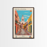 Jerez de la Frontera Spain Travel Poster Framed Canvas Print, Midcentury Modern Art, Pop Art Wall Decor, Scenic Bedroom Art, Office Decoration