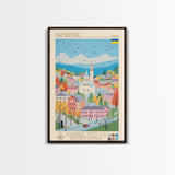 Kamianske Ukraine Travel Poster Framed Canvas Print, Midcentury Modern Art, Pop Art Wall Decor, Scenic Wall Art, Living Room Decoration, Office Art