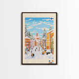 Kouvola Finland Travel Poster Framed Canvas Print, Midcentury Modern Art, Pop Art Wall Decor, Home Decor, Vacation Gift, Office Art