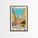 Liberec Czech Republic Travel Poster Framed Canvas Print, Midcentury Modern Art, Pop Art Wall Decor, Scenic Wall Art, Living Room Decoration, Office Gift