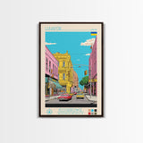 Luhansk Ukraine Travel Poster Framed Canvas Print, Wall Decor, Midcentury Modern Art, Pop Art, Scenic Art for Bedroom and Office