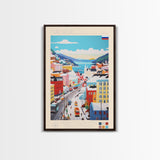 Murmansk Russia Travel Poster Framed Canvas Print, Midcentury Modern Art, Pop Art Wall Decor, Scenic Wall Art, Living Room Decoration, Office Art